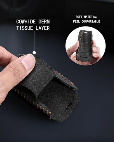 Compatible with Toyota Key Fob Cover with Keychain,Leather Car Key Fob Case for 2025 Grand Highlander Tacoma Corolla 4Runner Land Cruiser Crown Signia Sequoia 4 Buttons Smart Remote Key Accessories in Saudi Arabia