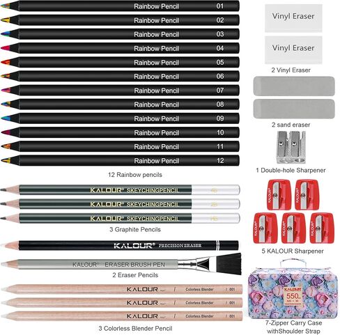 KALOUR PDAS Pro 550 Colored Pencils Set, Soft Core Vibrant Colors for Drawing, Sketching, Shading and Coloring, Professional Art Supplies for Adults Artists and Beginners in Saudi Arabia