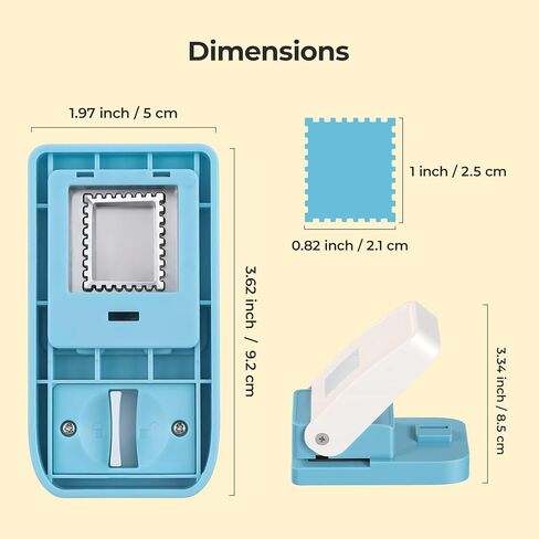 HTVRONT Stamp Punch, 1X0.8inch Postage Stamp Punch, Rectangular Stamps Shaped Paper Punch, Stamp Cutter Hole Punch for Paper Crafts, Scrapbook Supplies (1 * 1.08inch) in Kuwait