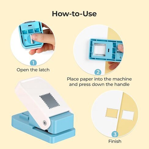 HTVRONT Stamp Punch, 1X0.8inch Postage Stamp Punch, Rectangular Stamps Shaped Paper Punch, Stamp Cutter Hole Punch for Paper Crafts, Scrapbook Supplies (1 * 1.08inch) in Kuwait