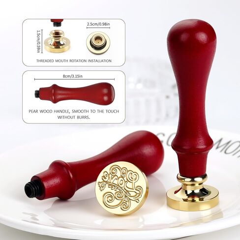 Wax Seal Stamp, Solid Brass Stamp Head with Love Engraving, Wax Stamp with Beechwood Handle, Sealing Wax Stamp for Wedding Invitations, Envelopes, Gift Wrapping, DIY Crafts & Scrapbooking in Kuwait