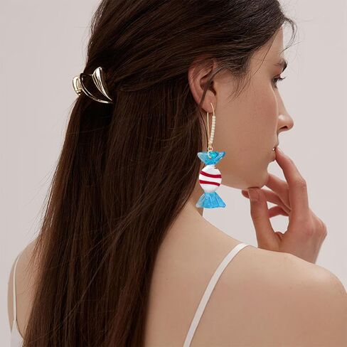 Creative Cute Lollipop Dangle Drop Earrings Funny Glass Sweet Candy Handmade Leverback Earrings for Earrings in Saudi Arabia