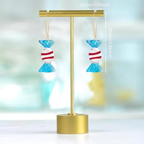 Creative Cute Lollipop Dangle Drop Earrings Funny Glass Sweet Candy Handmade Leverback Earrings for Earrings in Saudi Arabia