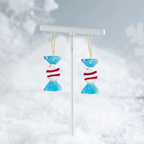 Creative Cute Lollipop Dangle Drop Earrings Funny Glass Sweet Candy Handmade Leverback Earrings for Earrings in Saudi Arabia