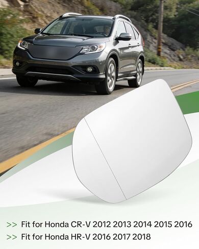 Left Driver Side Mirror Glass Non-Heated Fit for Honda CR-V 2012-2016, HR-V 2016-2018 Replace 88268 76253T0AA01 HO1324114，Exterior Side View Flat Mirror in Saudi Arabia