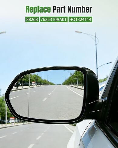 Left Driver Side Mirror Glass Non-Heated Fit for Honda CR-V 2012-2016, HR-V 2016-2018 Replace 88268 76253T0AA01 HO1324114，Exterior Side View Flat Mirror in Saudi Arabia