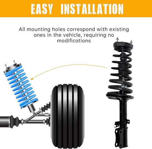 Rear Pair Complete Struts with Coil Springs Assembly Replacement for 2002 2003 Toyota Camry Lexus ES300 Shock Absorbers 171492 171493, 2 PCS in Saudi Arabia