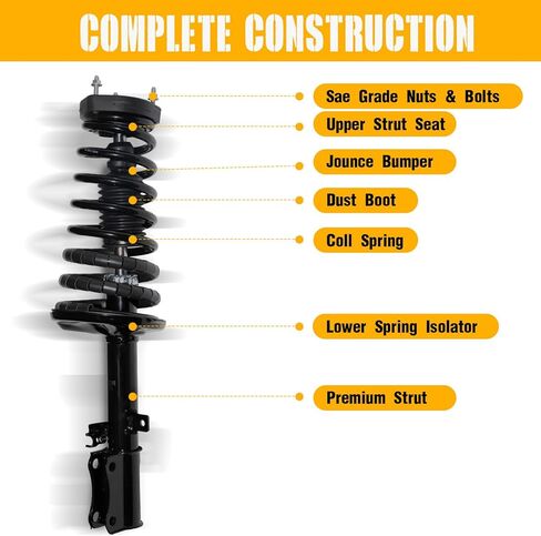 Rear Pair Complete Struts with Coil Springs Assembly Replacement for 2002 2003 Toyota Camry Lexus ES300 Shock Absorbers 171492 171493, 2 PCS in Saudi Arabia