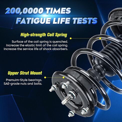 Front Strut Shock Assembly w/Coil Spring Compatible with Ford Five Hundred/Mercury Montego FWD 2005-2007, Replace 172614 172615, Left & Right, 2PCS in Kuwait