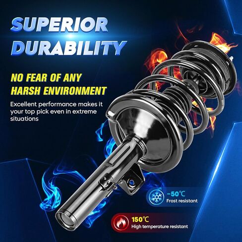 Front Strut Shock Assembly w/Coil Spring Compatible with Ford Five Hundred/Mercury Montego FWD 2005-2007, Replace 172614 172615, Left & Right, 2PCS in Kuwait