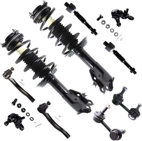 Struts Shock suspension kit for 2006 2007 2008 2009 2010 2011 for Honda Civic Front Complete Struts Assembly Ball Joint Rack End Stabilizer Bar Link Tie Rod End 10 Pcs, 172287 172286 in Saudi Arabia