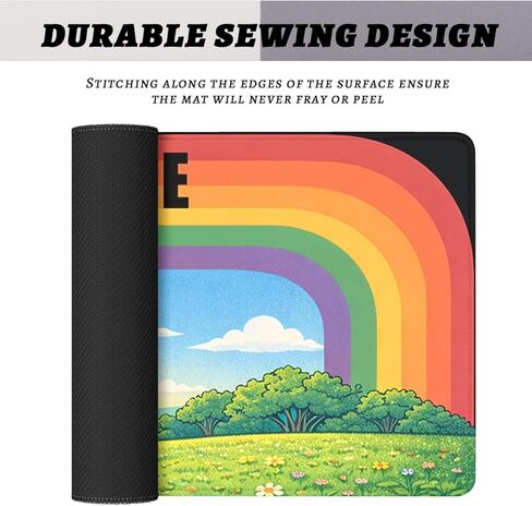 Funny Skeleton Mouse Pad, Cartoon Rainbow Cat Quote Gaming Desk Mat with Stitched Edges,Non-Slip Waterproof Rubber Base Mouse Mat, 35.4x15.7in Mouse Pads for Desk Home Office Gaming in Kuwait