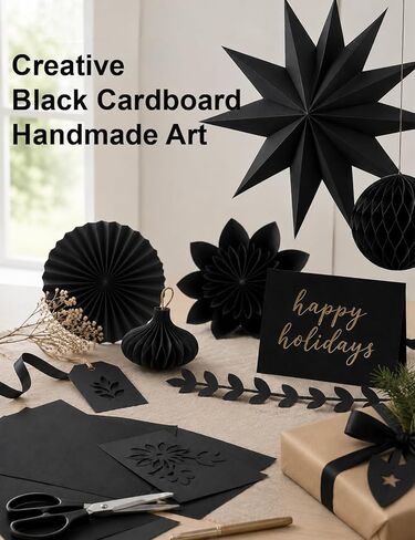 Black Cardstock 8.5 x 11-30 Sheets Premium 75lb/200GSM Black Card Stock, Heavyweight Printer Paper for Invitations, DIY Crafting, Scrapbooking, Art & School Supplies in Kuwait