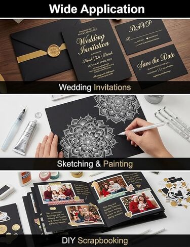 Black Cardstock 8.5 x 11-30 Sheets Premium 75lb/200GSM Black Card Stock, Heavyweight Printer Paper for Invitations, DIY Crafting, Scrapbooking, Art & School Supplies in Kuwait