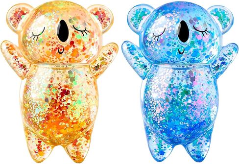 Koala Glitter Squishy, 2 Pack Soft Glitter Squishies for Stress Relief, Perfect for Sensory Play，Pink + Purple in Saudi Arabia