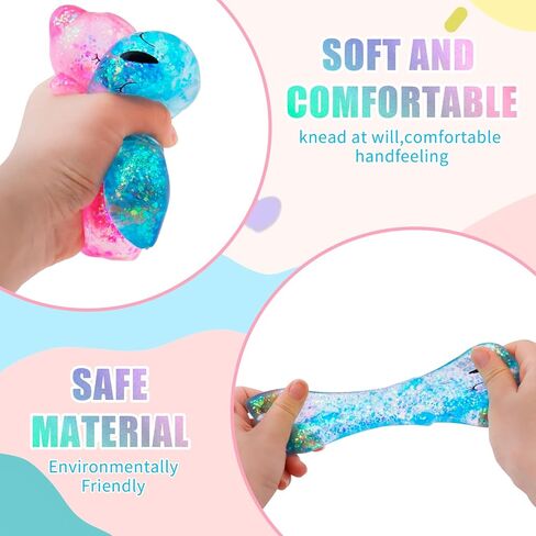 Koala Glitter Squishy, 2 Pack Soft Glitter Squishies for Stress Relief, Perfect for Sensory Play，Pink + Purple in Kuwait