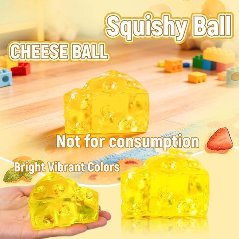 JIAHO Cheese Squishy Toys for Kids – 1PC Slow Rising Sensory Fidget Toy Sugar Squishy Ball, Squeeze Stress Balls for Adults Office Desk, Decompression Gift for Stress & Anxiety Relief in Saudi Arabia