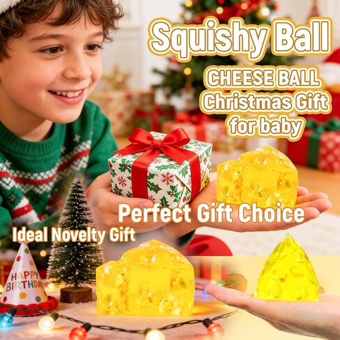 JIAHO Cheese Squishy Toys for Kids – 1PC Slow Rising Sensory Fidget Toy Sugar Squishy Ball, Squeeze Stress Balls for Adults Office Desk, Decompression Gift for Stress & Anxiety Relief in Saudi Arabia