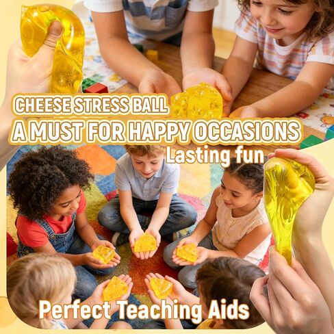 JIAHO Cheese Squishy Toys for Kids – 1PC Slow Rising Sensory Fidget Toy Sugar Squishy Ball, Squeeze Stress Balls for Adults Office Desk, Decompression Gift for Stress & Anxiety Relief in Saudi Arabia