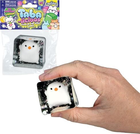 ORB Tabalicious TABA Squishy Glow in The Dark White لعبة مكعب الإجهاد الفرخ - ناعمة، لزجة، متوهجة TABA Squishy Animal Stress Cubes - Fun Stress Ball Squishies - Kawaii Fidget Toys للأطفال والكبار in Kuwait