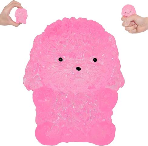 Glitter Puppy Squishy Toy – Silicone Dog Squeeze Toy for Kids Ages 3+ & Adults, Slow Rising Sensory Desk Toy for Party Favors & Classroom Rewards (Dog Pink) in Saudi Arabia