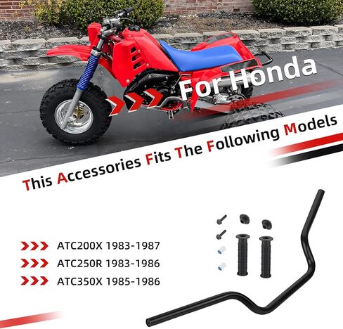 Heavy Duty Handlebar w/Grips Assy For Honda 1983-1987 ATC200X ATC250R ATC350X 53100-HA2-770 in Saudi Arabia