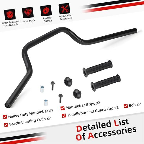 Heavy Duty Handlebar w/Grips Assy For Honda 1983-1987 ATC200X ATC250R ATC350X 53100-HA2-770 in Saudi Arabia