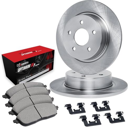 R1 Concepts Rear Brake Kit Fits 2019-2022 Volkswagen Jetta; 2018-2022 Volkswagen Tiguan| Optimum Oep Pads, Blank Rotors| Hardware| 11.81" Rear Rotor in Kuwait