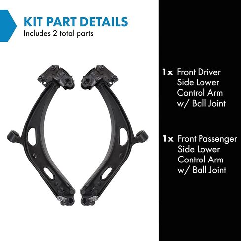 TRQ Front Left and Right Lower Control Arm with Ball Joint Set 2 Piece Compatible with 2018-2023 Volkswagen Atlas 2020-2023 Atlas Cross Sport in Kuwait