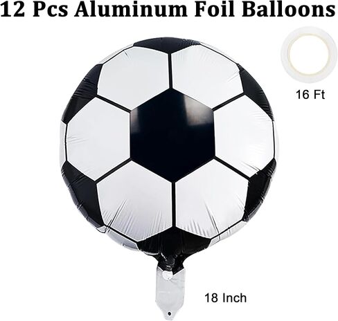 18 Inch Soccer Balloons Soccer Party Decorations 12 Pieces Foil Mylar Balloons for Soccer Parade Float Birthday Sports Party in Saudi Arabia