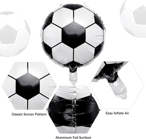 18 Inch Soccer Balloons Soccer Party Decorations 12 Pieces Foil Mylar Balloons for Soccer Parade Float Birthday Sports Party in Saudi Arabia