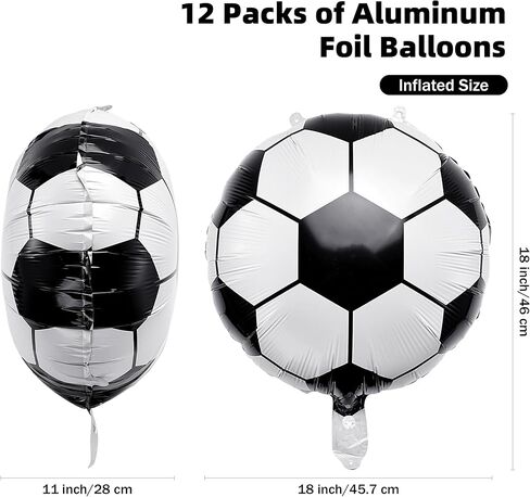 18 Inch Soccer Balloons Soccer Party Decorations 12 Pieces Foil Mylar Balloons for Soccer Parade Float Birthday Sports Party in Saudi Arabia