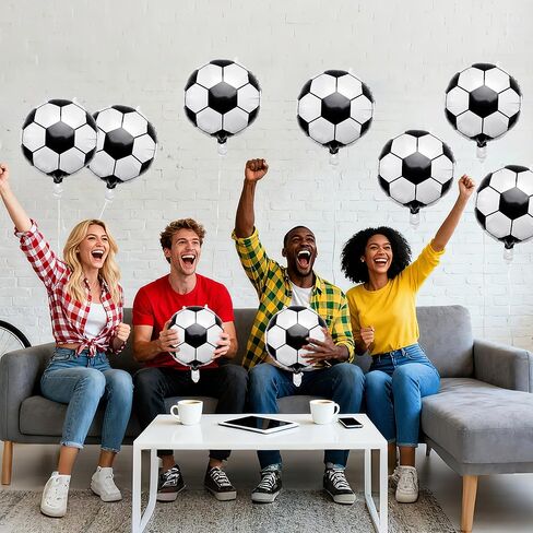 18 Inch Soccer Balloons Soccer Party Decorations 12 Pieces Foil Mylar Balloons for Soccer Parade Float Birthday Sports Party in Saudi Arabia