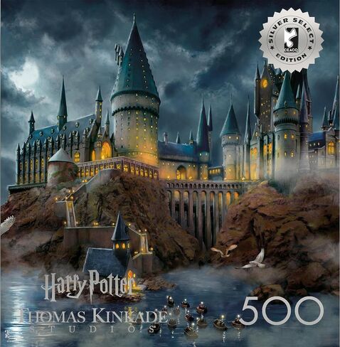 Ceaco 500 Piece Thomas Kinkade Hogwarts Castle Puzzle for Adults, Silver Select - 500 Piece Jigsaw Puzzle - Challenging and Colorful Puzzle for Adults – Precision-Cut Pieces, Beautiful Artwork in Kuwait