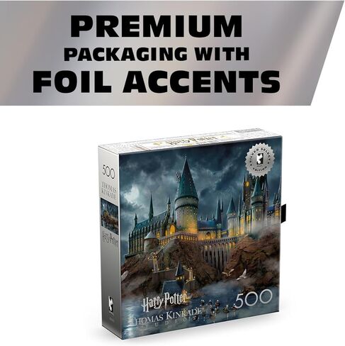 Ceaco 500 Piece Thomas Kinkade Hogwarts Castle Puzzle for Adults, Silver Select - 500 Piece Jigsaw Puzzle - Challenging and Colorful Puzzle for Adults – Precision-Cut Pieces, Beautiful Artwork in Kuwait