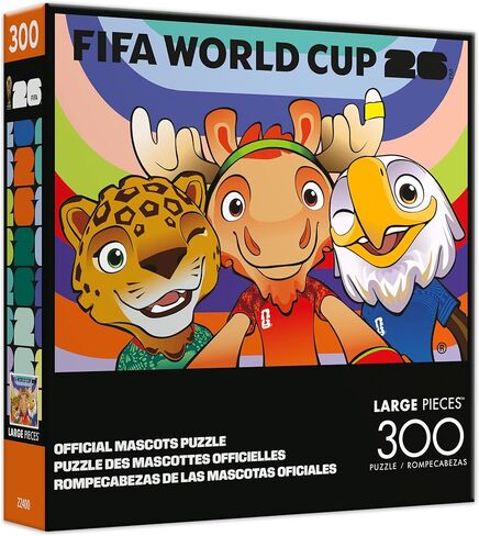 FIFA - Mascots - 300 Large Piece Jigsaw Puzzle from Buffalo Games - Colorful Puzzles for Adults – Precision-Cut Pieces, Beautiful Artwork, and Hours of Fun - Official Licensed Product in Kuwait