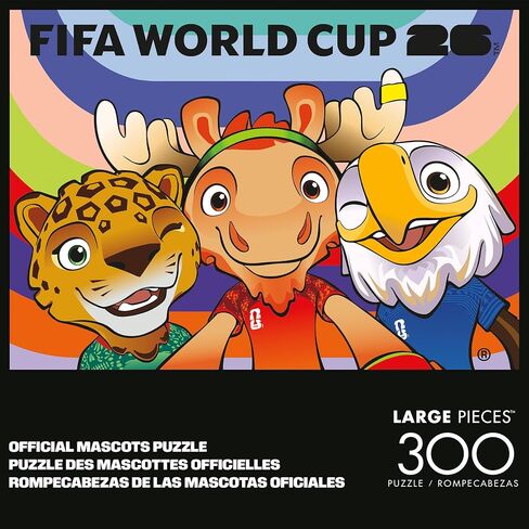 FIFA - Mascots - 300 Large Piece Jigsaw Puzzle from Buffalo Games - Colorful Puzzles for Adults – Precision-Cut Pieces, Beautiful Artwork, and Hours of Fun - Official Licensed Product in Kuwait