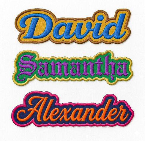 Custom Name Patch Embroidered – Personalized Text – Sizes 2" to 11" – Iron On, Sew On, or Hook & Loop – Name Tag for Uniform, Work Shirt, Hat, Backpack – Gift for Birthday, Christmas in Kuwait