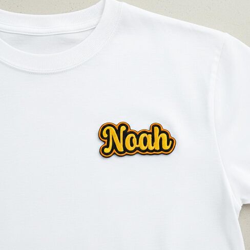 Custom Name Patch Embroidered – Personalized Text – Sizes 2" to 11" – Iron On, Sew On, or Hook & Loop – Name Tag for Uniform, Work Shirt, Hat, Backpack – Gift for Birthday, Christmas in Kuwait