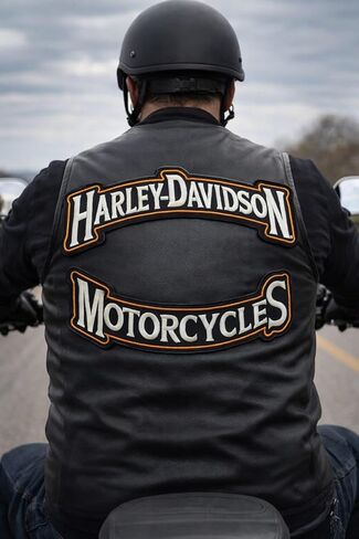 Premium Large Rocker Motorcycle-Themed Embroidered Harley Patch Set – Back Jacket Vest Sew-On/Iron-On Biker Style Emblem (2-Piece Set) in Kuwait