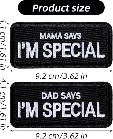 2PCS Dog Patches for Harness,Shimmeroo Removable Dad Says I'm Special Patch for Dog Vest Backpack,Clothing, Jeans,Hat,Hook and Loop Fastener in Saudi Arabia