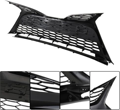 Silscvtt Front Bumper Hood Grille Lower Gloss Black Honeycomb Style Replacement for Toyota Camry SE XSE 2021 2022 without Parking Sensor Holes in Kuwait