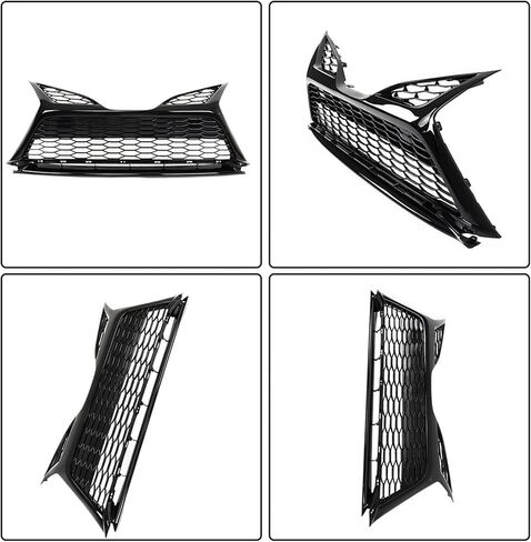 Silscvtt Front Bumper Hood Grille Lower Gloss Black Honeycomb Style Replacement for Toyota Camry SE XSE 2021 2022 without Parking Sensor Holes in Kuwait