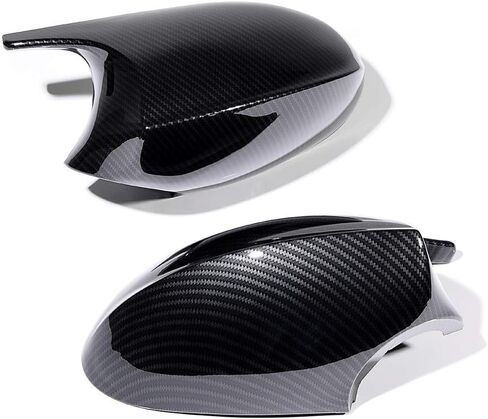 Carbon Fiber Side Mirror Cover Caps & Glossy Black Dual Slat Kidney Grille Grill Kit for BMW 2006-2010 E92 E93 328i 335i Coupe Convertible 2 Door OE# 51712155451, 51167135098 in Saudi Arabia