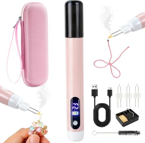 AULEEP Thread Burner, USB Rechargeable Thread Zapper with LCD Display and 3 Replaceable Burn Tips for Beading, Bracelet, Leather, String, Sewing, Jewelry Making & Craft Projects in Saudi Arabia