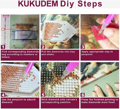 KUKUDEM Hummingbird Diamond Painting Kits for Adults, Round Full Drill Diamond Art Kits, 5D DIY Diamonds Crafts for Home Wall Decoration Gifts 12×12inch in Kuwait