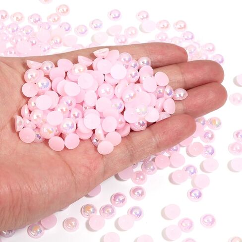 400PCS 10mm Gold Flatback Pearls for Crafting Jewelry Making Round Half Pearls for Making DIY Scrapbook Shoes Clothes Cup Nail Wedding Art Decoration in Saudi Arabia