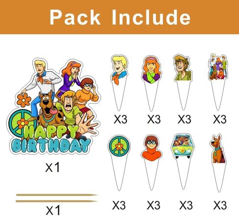25pcs Scooby Dog Cake Decorations with 1pcs Cake Topper, 24pcs Cupcake Toppers for The Scooby Dog Birthday Party Supplies in Saudi Arabia