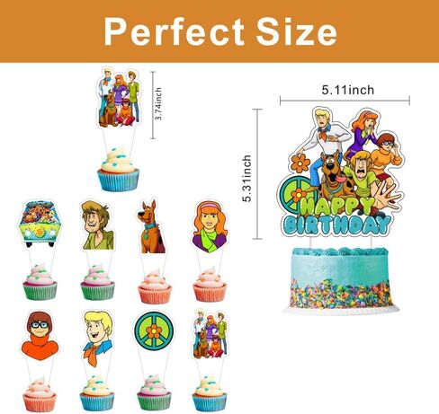 25pcs Scooby Dog Cake Decorations with 1pcs Cake Topper, 24pcs Cupcake Toppers for The Scooby Dog Birthday Party Supplies in Saudi Arabia