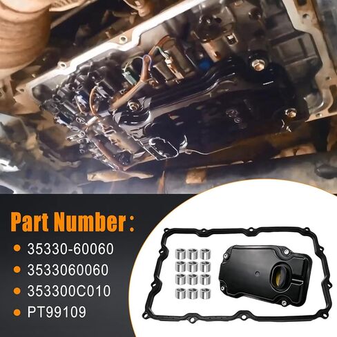 AB60E AB60F Automatic Transmission Filter Oil Pan Gasket Kit Fits for Toyota Tundra 2006-2019 Sequoia for Land Cruiser for Lexus GS430 GX460 LX570 Replaces 3533060060 353300C010 PT99109 in Saudi Arabia